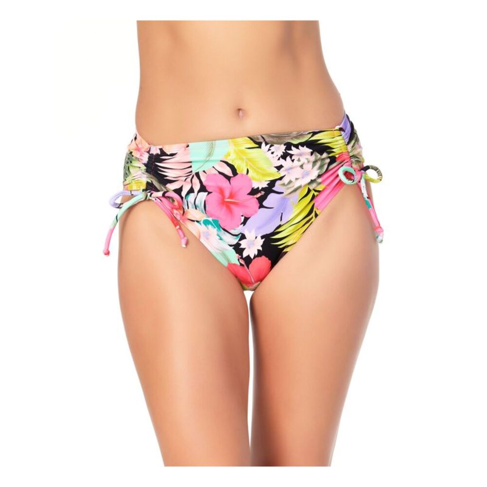CALIFORNIA WAVES Women's Multi Color Cinch Tie Details Swimsuit Bottom S